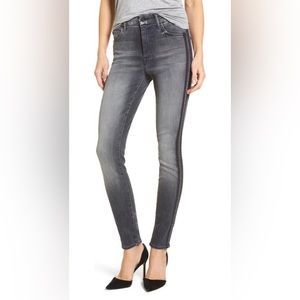 Mother Skinny Jeans Charcoal with Racer Stripes sz 25